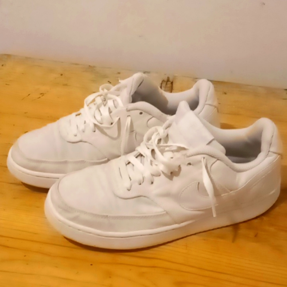 Nike Court Vision Women's Tennis Shoes - Size 8, All White Canvas Athletic Shoe